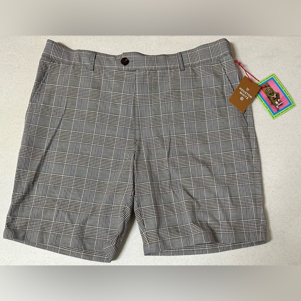 White Houston Plaid Shorts NWT